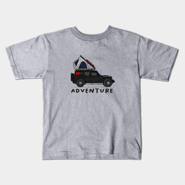 Jeep adventure camp Kids T-Shirt by 4x4 Sketch